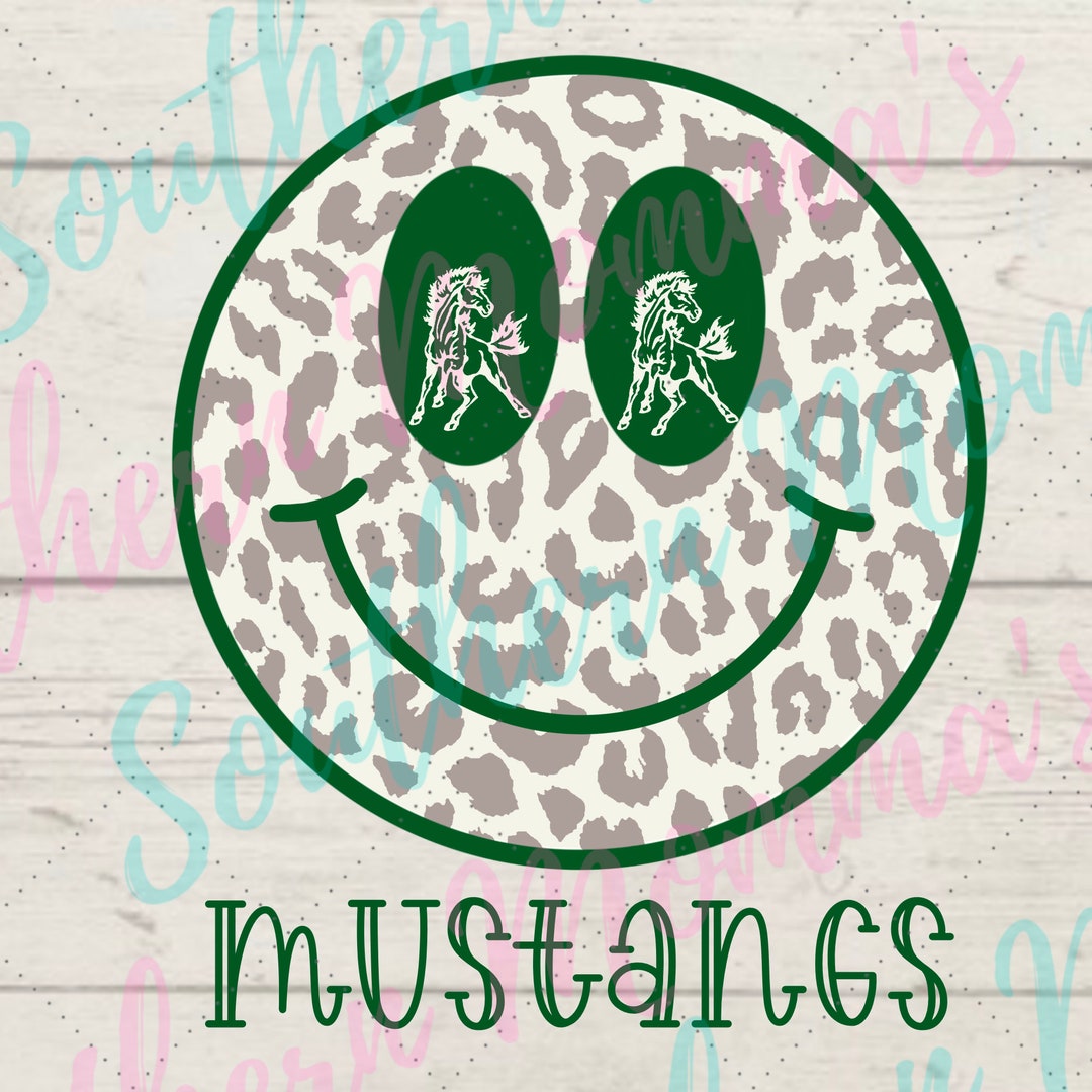 Mustangs Smiley Face Sublimation PNG File - Etsy