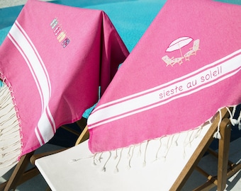 Customizable embroidered fouta - beach towel