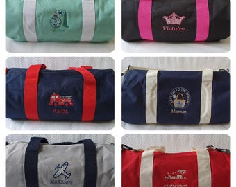 Sac polochon brodé et personnalisé