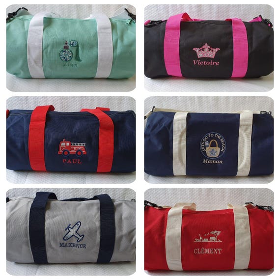 Sac polochon brodé et personnalisé