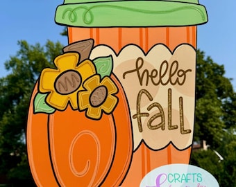 IN STOCK Fall door hanger, pumpkin spice door hanger, pumpkin door hanger, sunflower door hanger, hello fall, happy fall, fall decor