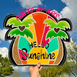 READY TO SHIP Summer Door Hanger, Sunshine Door Hanger, Tropical Door ...