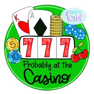 Modello e SVG *FILE DIGITALE* Modello per appendino da porta del casinò per i creatori, probabilmente nel modello del casinò, modello di carte da gioco, modello di slot