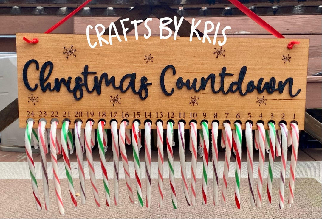 Candy Cane Countdown Christmas Calendar, Advent Calendar, Countdown to