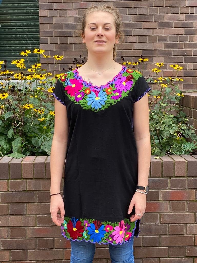 Embroidered flowers Dress Etsy