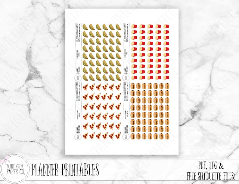 Printable Foods planner stickers Instant Food stuff Initial Hand drawn artwork Food stuff Icons picture regarding Free Printable Food Planner Stickers named Printable Foodstuff planner stickers Immediate Food items Unique Hand drawn artwork Foods Icons