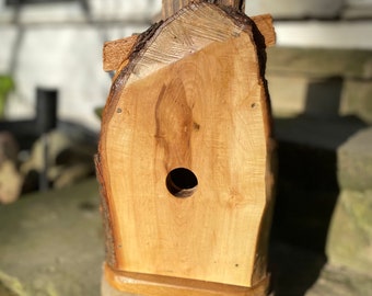 Bluebird Birdhouse Wood Handcrafted Repurposed