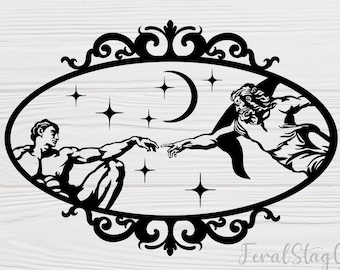 Michelangelo SVG / God SVG / Christian SVG / creation of Adam svg / pdf / png / cricut cutting file / digital download