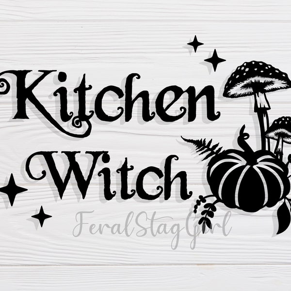 Kitchen Witch SVG / Witch SVG / Gothic svg / Witchy svg / Wiccan SVG / pdf / png / cricut cutting file / digital download