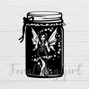 Fairy Jar SVG / Fairy SVG / Children&#39;s SVG / Cricut Cutting File / pdf / png