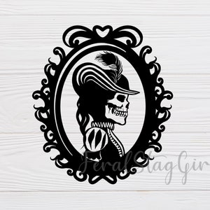 gothic skull SVG / Gothic SVG / Victorian Lady SVG / skull cricut cutting file / skull pdf / png / digital download
