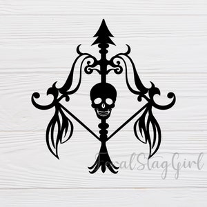 Bow and arrow SVG / Skull SVG / Gothic SVG / cricut cutting file / pdf / png