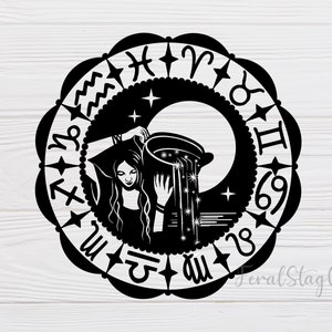 Aquarius SVG / Signe astrologique SVG / Horoscope SVG / astrologie svg / zodiaque svg / png / cricut fichier de coupe / pdf