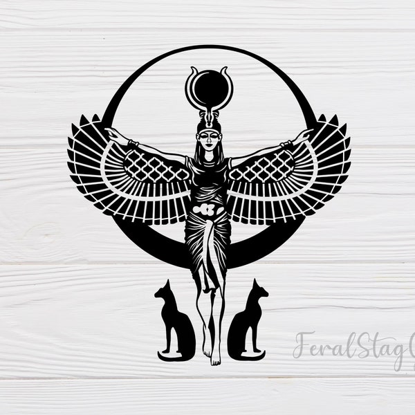 Egyptian Goddess SVG / Isis SVG / Wings svg / Queen svg / pagan svg /pdf / png / cricut cutting file / digital download