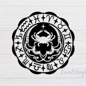 Cancer Star Sign SVG / Astrology SVG / Zodiac SVG / Cricut Cutting File / pdf / png