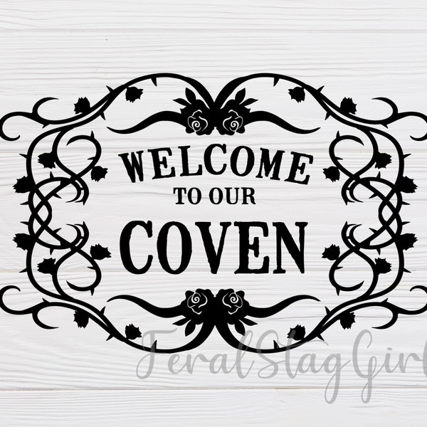 Bienvenue SVG / Coven SVG / Witch SVG / Gothic svg / Pagan svg / cricut cutting file / pdf / png