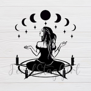 Witch SVG / Pentagram SVG / Gothic SVG / Pagan svg / pdf / png / cricut cutting file / digital download