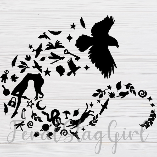 Witchy SVG / Raven SVG / Flock of Birds SVG / Gothic svg / pdf / png / cricut cutting file / digital download