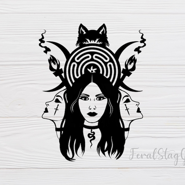 Hecate Goddess SVG / Witch SVG / Gothic SVG / Pagan svg / pdf / png / cricut cutting file / digital download