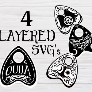 Gelaagde Ouija Planchette SVG Bundel / Gothic SVG Bundel / Cricut Snijden Bestand / PDF / png / digitale download