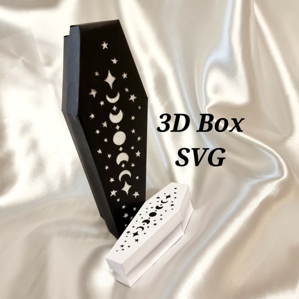 3D Coffin Box SVG for Cricut / Gothic Gift Box SVG / PDF / Cricut Cutting File / Digital Download