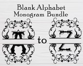 Split Letter Monogram SVG / Monogram Bundle SVG / Alphabet SVG / Blank Monogram svg / cricut cutting file / pdf / png / digital download