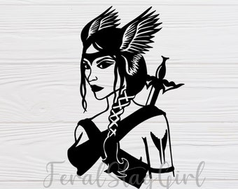 Valkyrie SVG / Viking Warrior SVG / Nordisk gudinna SVG / Cricut klippfil / pdf / png / digital nedladdning