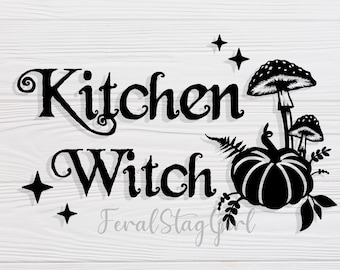 キッチン ウィッチ SVG / ウィッチ SVG / ゴシック SVG / 魔女 SVG / ウィッカ SVG / pdf / png / クリカット カッティング ファイル / デジタル ダウンロード