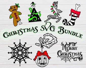 Gothic Christmas SVG Bundle for Cricut / Creepy Christmas svg / Layered Digital Download PNG / PDF