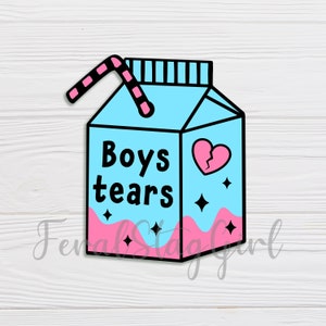 Boys Tears Drink Carton SVG / Cute Pastel SVG /  Teen svg / PNG / pdf / Cricut Cutting File / Digital Download