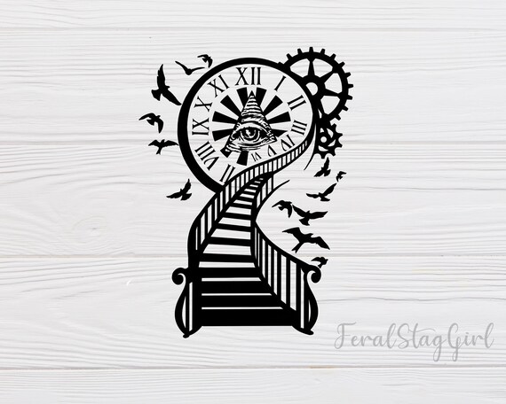 Ojo que todo lo ve SVG Reloj SVG Escaleras SVG Tatuaje svg