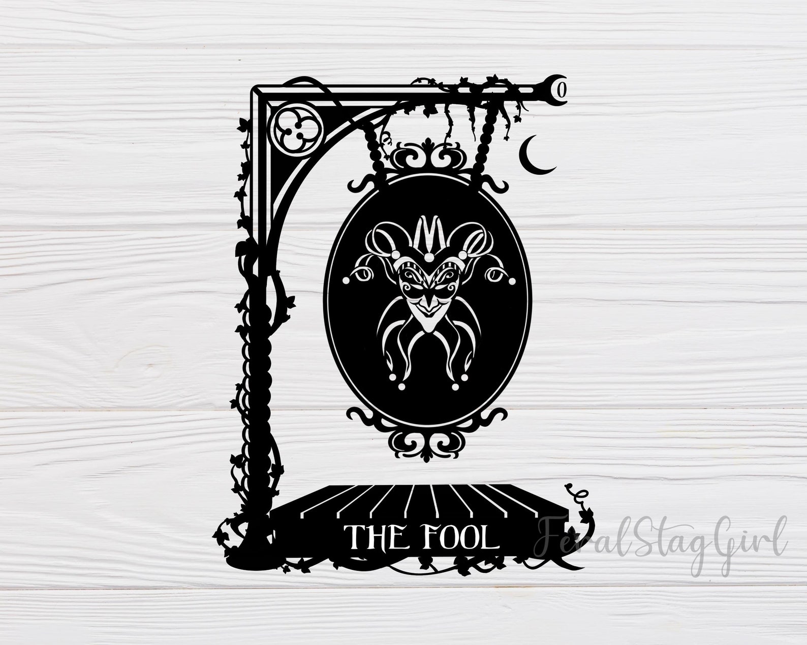 Tarot Card SVG The Fool SVG Fortune Teller SVG Gothic Etsy