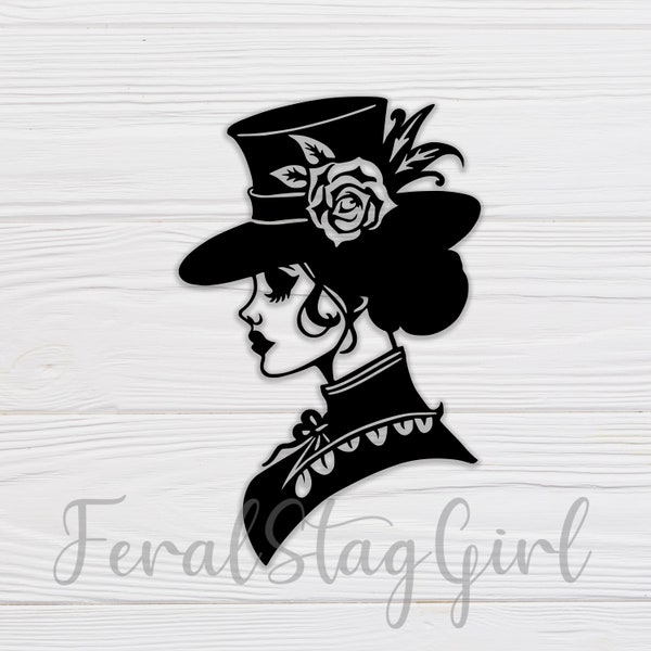 Victorian Lady SVG / Victorian Gothic SVG / pdf / cricut cutting file / png / digital download