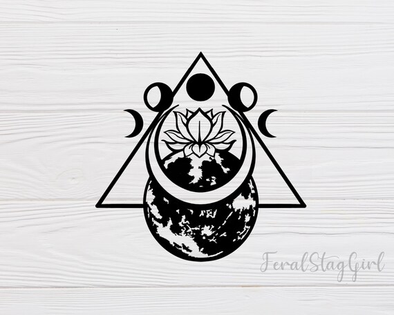 moon SVG / Lotus SVG / moon phases SVG / Buddhism svg / pdf / png / cricut cutting file / digital download