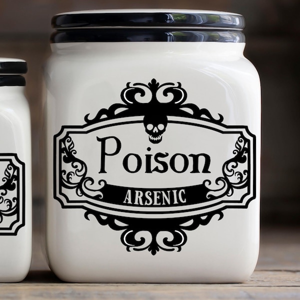 3 x Poison Jar Label SVG's / Label SVG bundel / Victoriaanse Jar Label SVG / Poison svg / Arseen svg / cricut snijbestand / gothic svg png