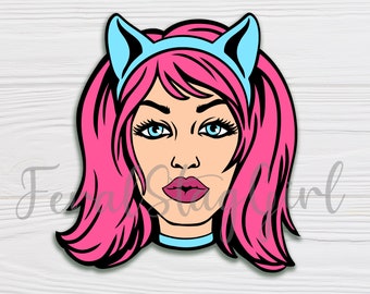 Cat Woman SVG / Pop Art SVG /  Comic SVG / Cricut Cutting File / pdf / png