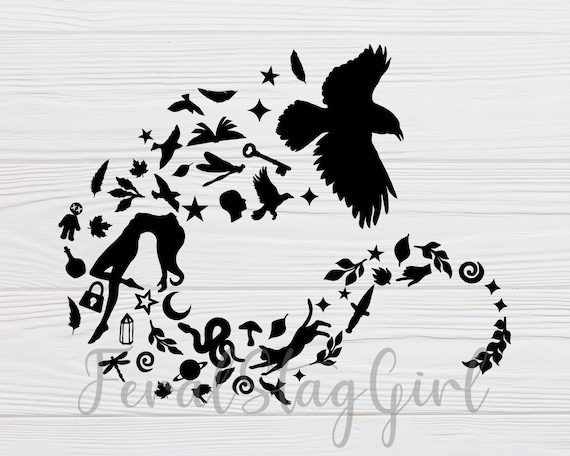 Witchy SVG / Raven SVG / Flock of Birds SVG / Gothic svg / pdf / png / cricut cutting file / digital download