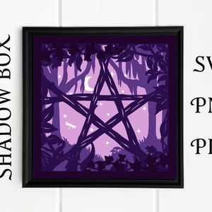 Pentagram Shadow Box SVG digital download / Witchy 3d Layered SVG / PDF / Paper Cutting Template / Cricut Cutting File