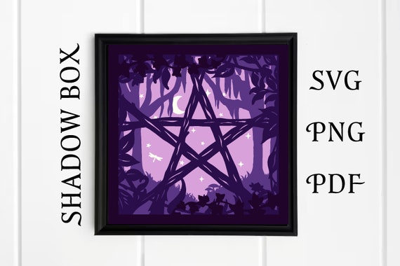 Pentagram Shadow Box SVG digital download / Witchy 3d Layered SVG / PDF / Paper Cutting Template / Cricut Cutting File