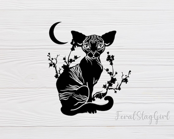 Sphynx cat SVG / Cat SVG cricut cutting file / pdf / png / digital download
