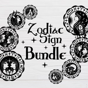 Sternzeichen SVG Bundle / Astrologie SVG Bundle / Sternzeichen Bundle / Horoskop Bundle / Pdf / Png / Cricut Schneidedatei