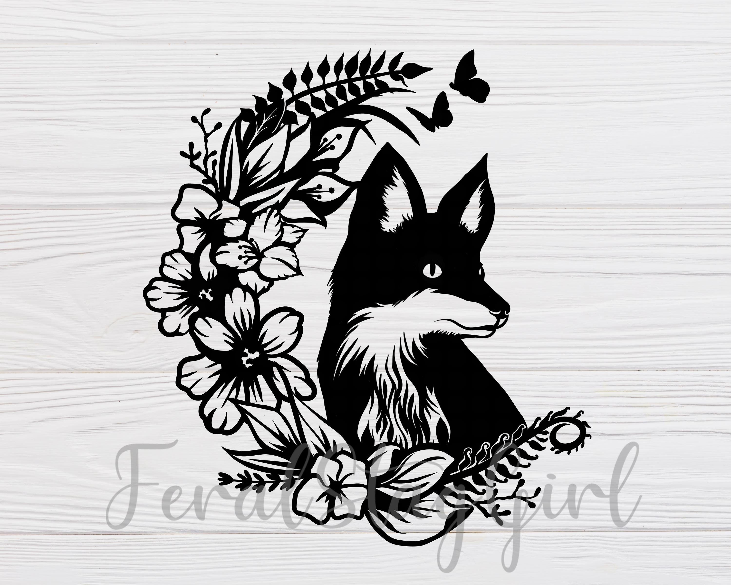 Fox SVG / Floral SVG / Forest Animal SVG / Cricut Cutting File - Etsy