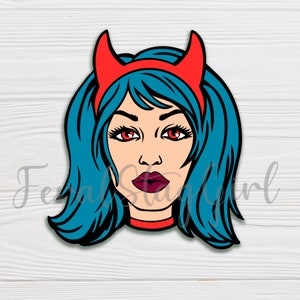 Devil Woman SVG / Pop Art SVG / Devil SVG / Cricut Cutting File / pdf / png