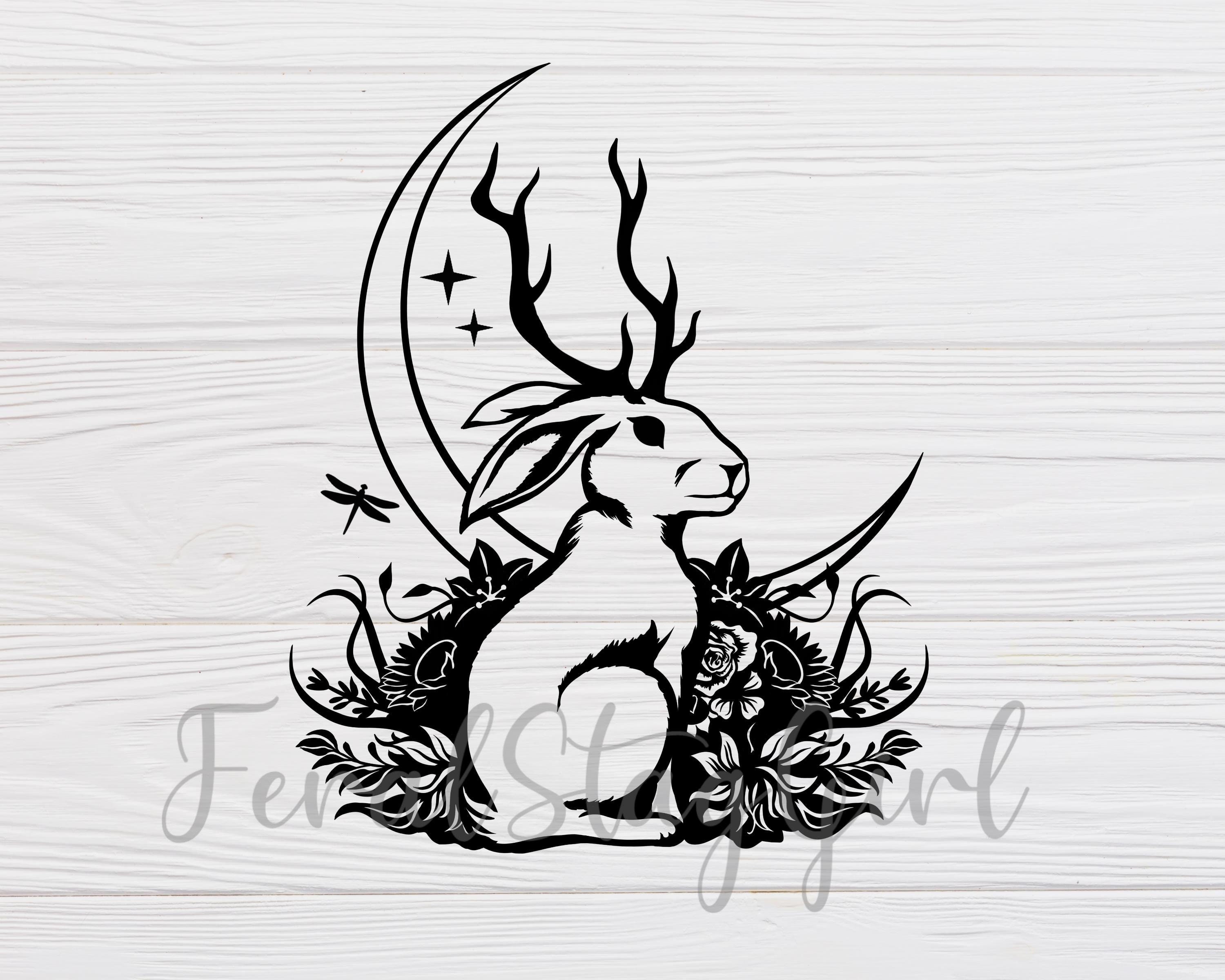 Rabbit With Antlers SVG Bunny SVG Mythical Svg Cricut Etsy 