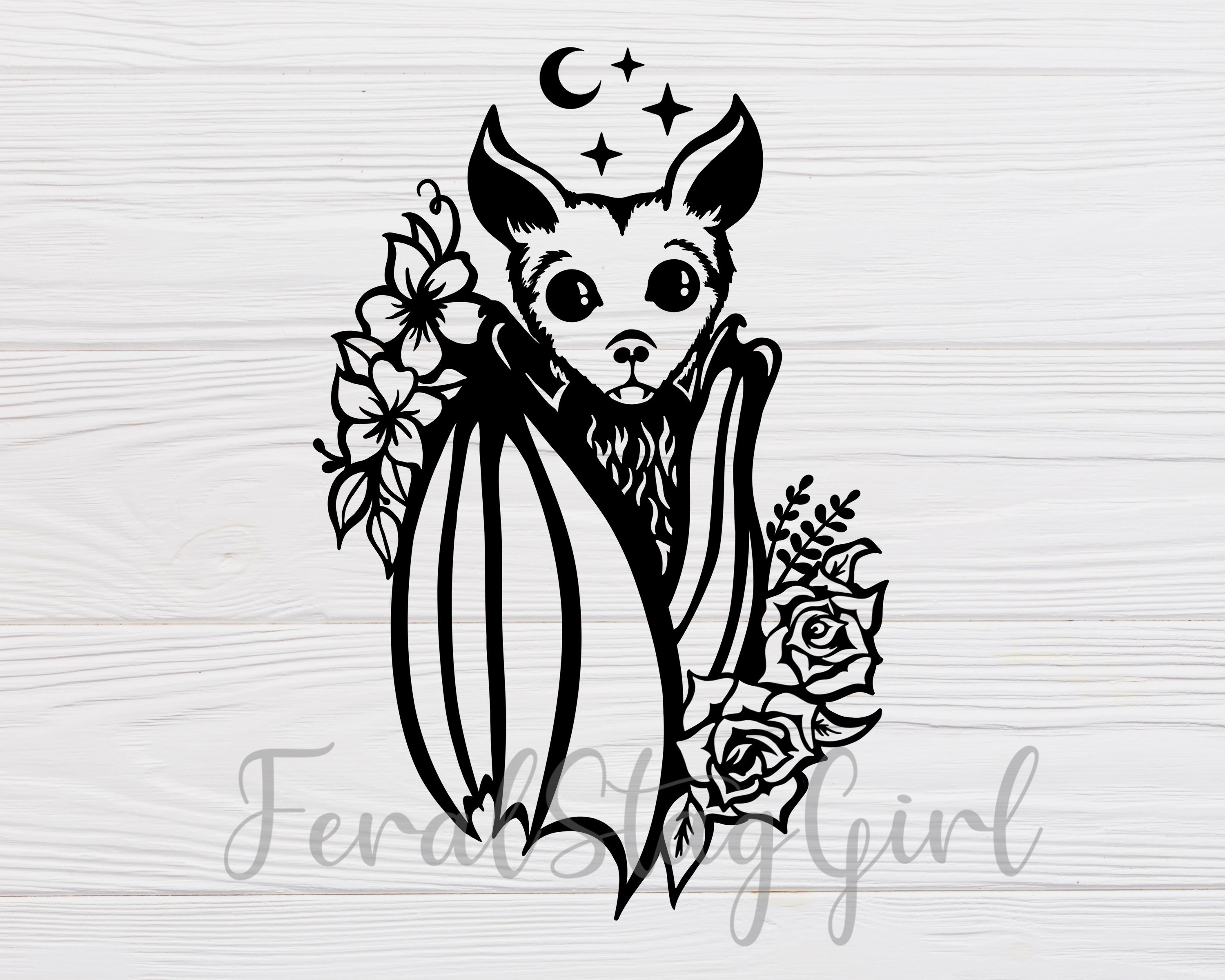 Bat SVG / Gothic SVG / Cute Animal SVG / Cricut Cutting File / Etsy UK
