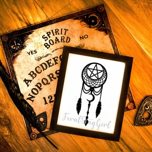 Pagan Dream Catcher SVG / Pentagram SVG / Gothic SVG / Cricut Cutting File / pdf / png / digital download image 3