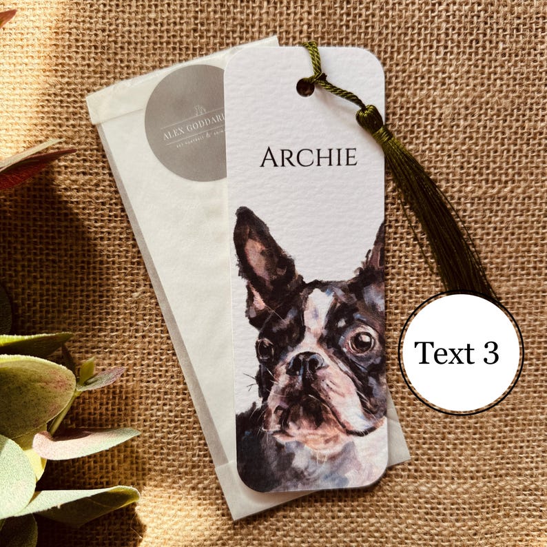 An image of the bookmark design featuring the personalisation option with the "Text 3" font style available for customising your bookmark.