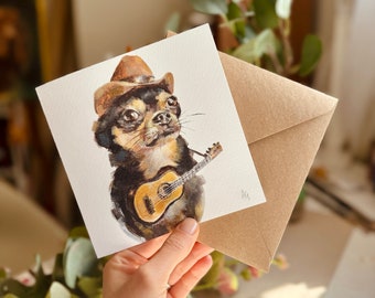 Fun Chihuahua Card | Dog Greetings Card | Dog Lovers Card | Blank Inside