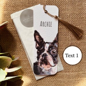 An image of the bookmark design featuring the personalisation option with the "Text 1" font style available for customising your bookmark.