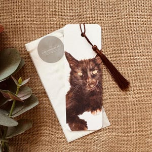 Schwarze Katze Lesezeichen | Personalisiertes Geschenk für Katzenliebhaber | Geschenk für Buch-Liebhaber